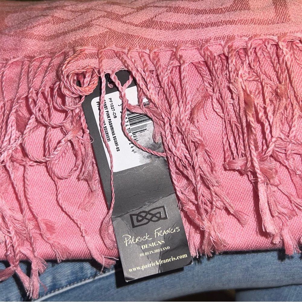 Patrick Francis Candy Pink Pashmina Scarf NWT